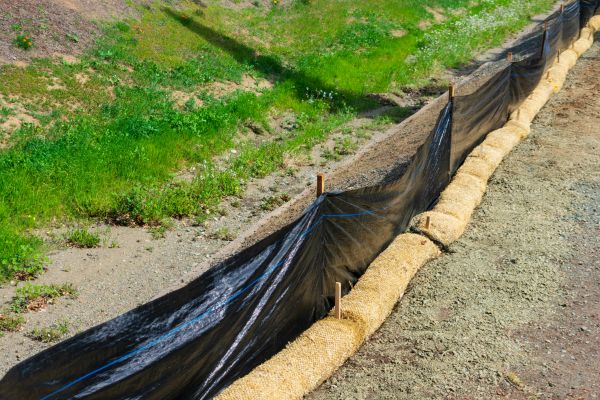 Straw Wattle Installation in Mckinney