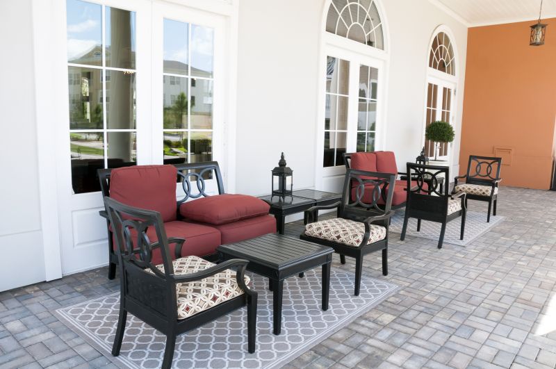 Paver patio with seating